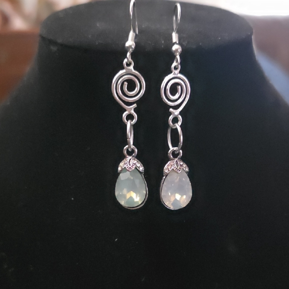 Chic Silver Swirl Drop Earrings